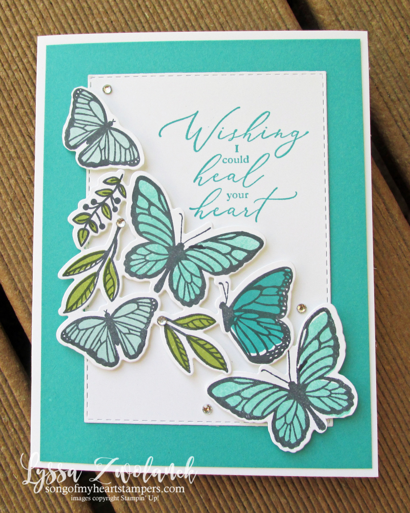 Butterfly floating fluttering Stampin Up dies spring stamps set techniques Lyssa