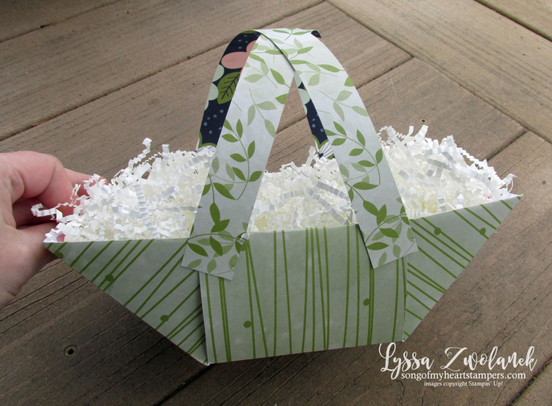 Double Decker Easter Basket stampin up Lyssa boxes bags 3d tutorial free scrapbook paper 12x12