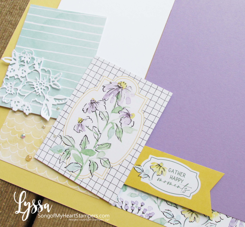 Hand penned petals pages albums scrapbooking scrapbooks layout idea template Lyssa