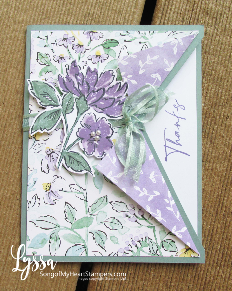Hand penned petals Stampin Up suite sampler Lyssa memories more card peekaboo ideas