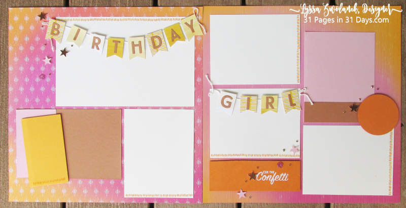 31 days pages album scrapbooking layouts themes Stampin Up Lyssa birthay artistry blooms