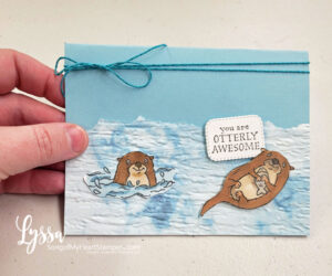 Awesome Otters card with Simply Marbelous paper