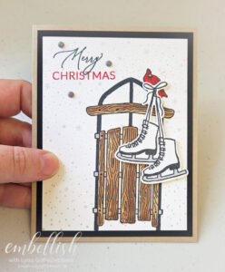 Sled and Skates Christmas card